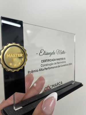 Trofeu placa de homenagem em acrílico