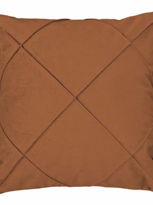 Almofada decorativa suede drapeada cor terracota 55x55 cm