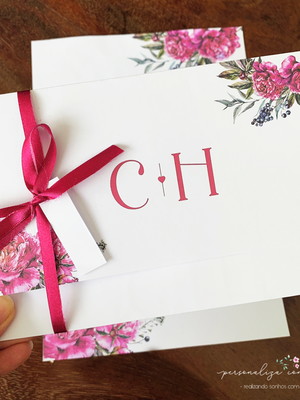 Convite de casamento fúcsia