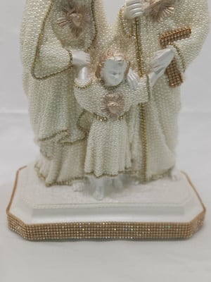 Sagrada família com cajado modelo em pé 32 cm