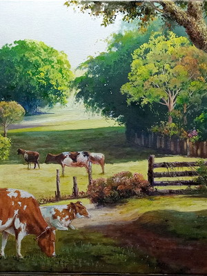 Pintura óleo sobre tela - releitura luiz pinto