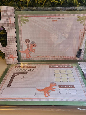 Lousa mágica dinossauro dinobaby mdf personalizado