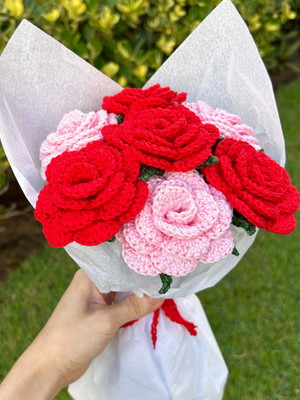 Buquê de rosas em crochê