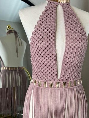 Vestido boho em macramê / beija flor