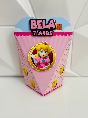 Caixa coração 3d princesa peach mario bros