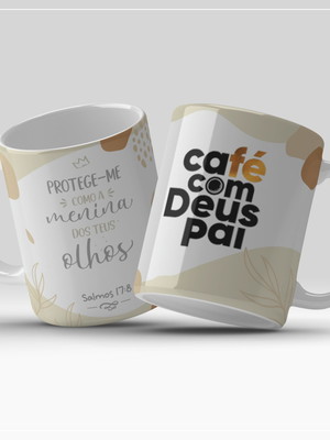 Caneca personalizada café com deus pai - com frase