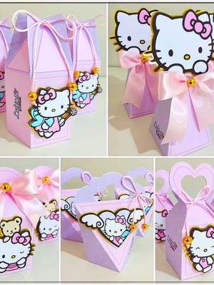 Kit 50 itens pegue e monte hello kitty
