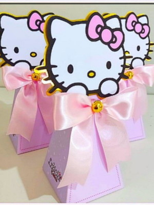 Caixa piramide pegue e monte hello kitty