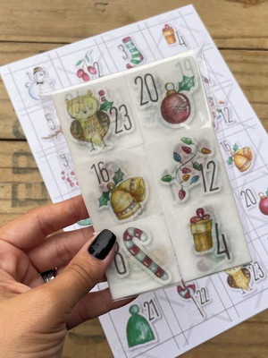Calendário do advento de papel arroz 4cm - 101