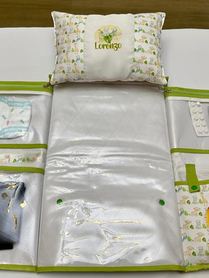 Trocador de bebê portátil luxo personalizado|com travesseiro