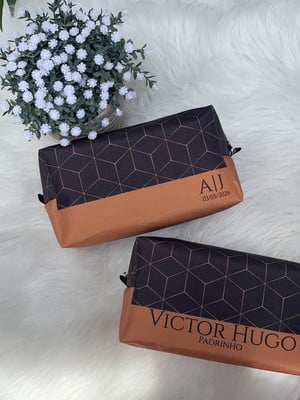 Necessaire padrinho box m (preto com caramelo)