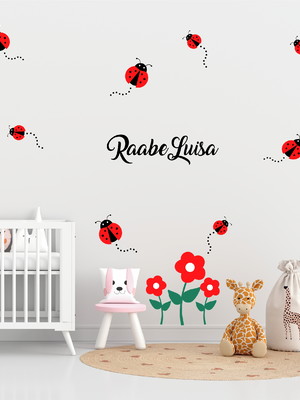 Adesivos decorativos de parede: joaninha