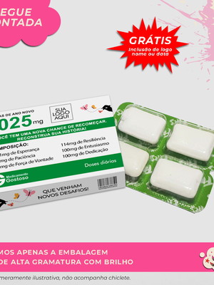 Embalagem para 4 chicletes - ano novo