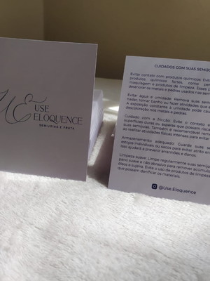 500 cartões de agradecimento e cuidados de semijoias