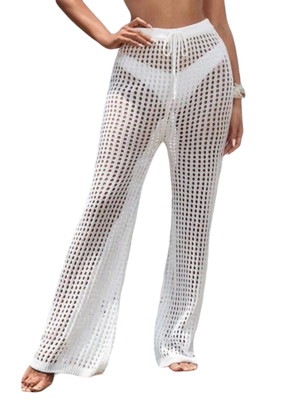 Calça de praia saída de mar piscina trico moda old money