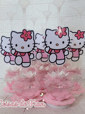 10 centros de mesa da hello kitty (cód. 24)