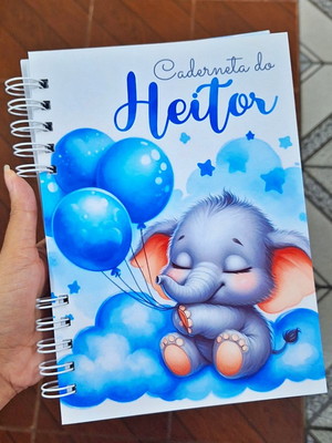 Caderneta de saúde personalizada - elefantinho