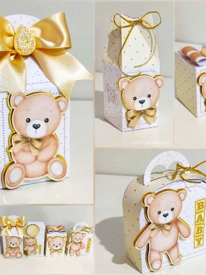 Kit chá revelação dourado/ neutro 15 unid