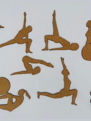 Silhuetas pilates em mdf cru 15 cm
