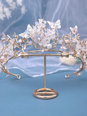 Coroa para noivas borboletas - dourada, prata ou rosé gold