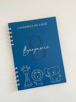 Caderneta de saúde personalizada | safari azul