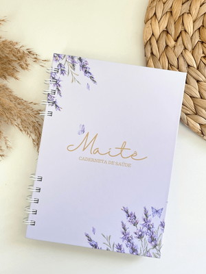 Caderneta de saúde personalizada | lavandas delicadas