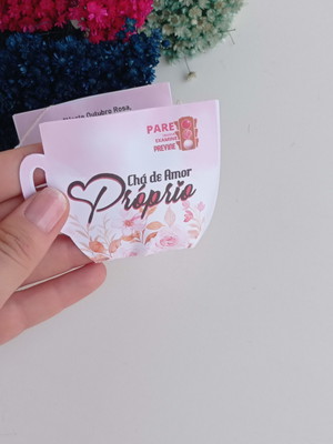 Envelope com chá- outubro rosa