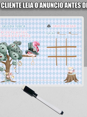 Jogo da velha com canetinha da alice no país das maravilhas