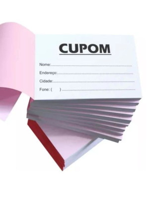 Kit com 10 blocos de cupom para sorteio com 100 folhas cada