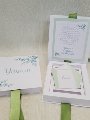 Convite daminha , pajem ou florista casamento verde menta