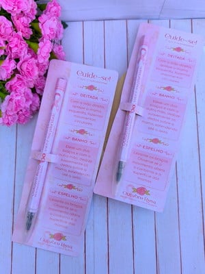 Cartão com caneta- outubro rosa