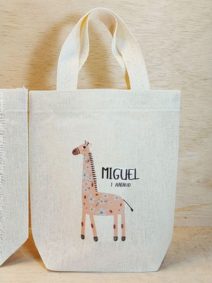 10+ sacolinha minibag: 15x16cm girafa artbook safari