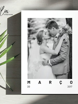 Quadro personalizado com sua foto e data de casamento