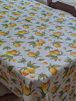 Toalha de mesa retangular 6 lugares estampa limão siciliano