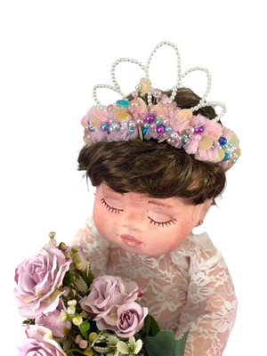 Tiara coroa headband ajustável na fita sereia