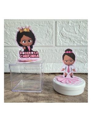 Aplique em 3d em pé para latinha,a poderosa chefinha negra