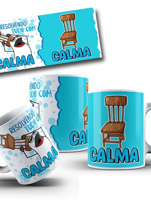 Arte caneca flork resolvendo tudo com calma em jpg av0334