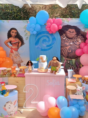 Decoração de festa moana