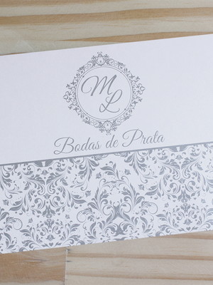 Convite bodas de prata - convite casamento - promoção