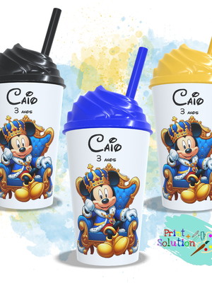 (40) 300 ml copo chantilly personalizado- mickey realeza