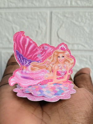 Aplique em 3d em pé para latinha, caixinha barbie sereia