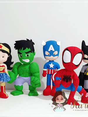 Kit super heróis - bonecos em feltro