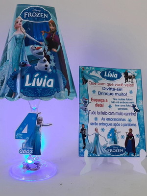 11 un.. abajures com plaquinhas em qualquer tema com led