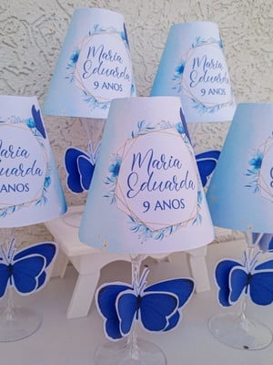 10 abajur led para centro de mesa, borboletas azul..