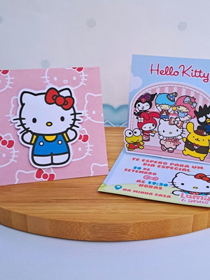Convite 3d personalizado hello kitty