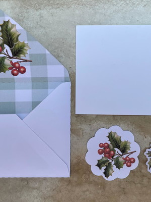 Envelope com cartão personalizado natal