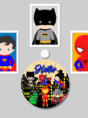 Quadros quarto de bebê super herois