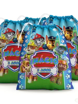 Sacolinha aniversário lembrancinha patrulha canina