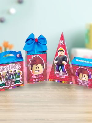 Kit festa básico 40 lembrancinhas personalizadas roblox