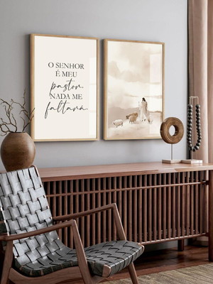 Quadros decorativos religioso frase jesus 2 peças vidro